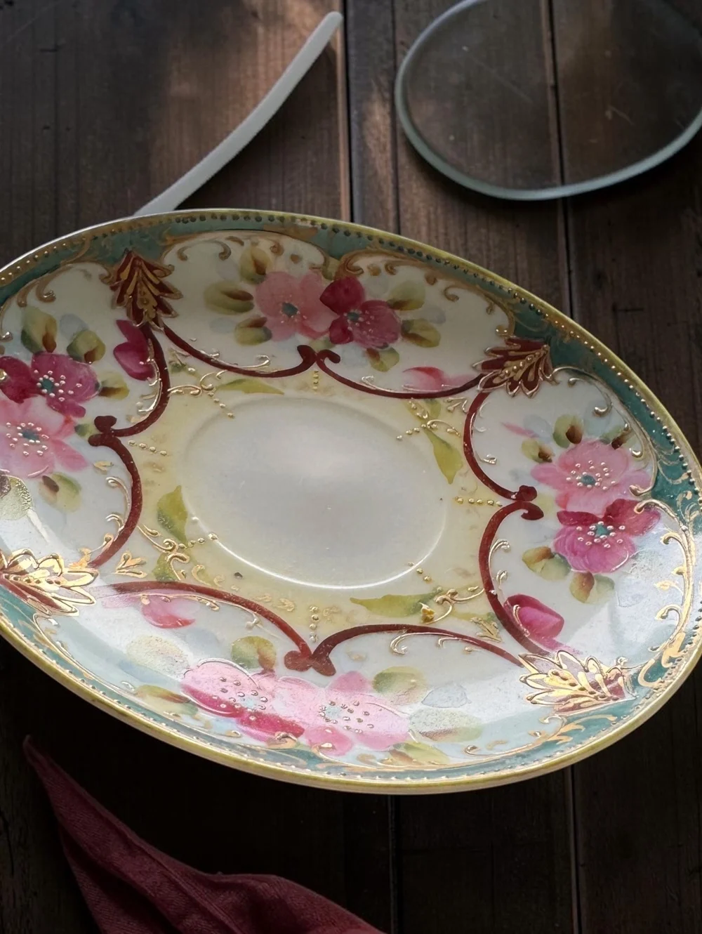 Vintage Gold Castle Chikusa Hand Painted Saucer 6